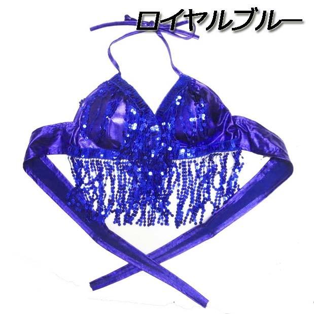 ダンス衣装・ステージ衣装に！メタリック＆スパンコールフリンジブラ