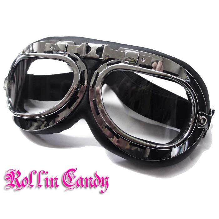 バイカーゴーグル パイロット クリアレンズ ダンス衣装 ゴシックパンク