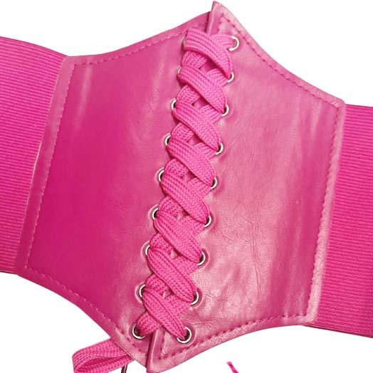 ダンス衣装・ステージ衣装に！合皮コルセット風レースアップ ゴム太