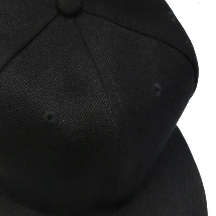 無地 ベースボールキャップ スナップバック ブラック 黒 ユニセックス 男女兼用 野球帽 帽子 カスタム自在 レディース メンズ フラットバイザー |  | 03