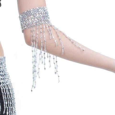 ダンス衣装・ステージ衣装に☆ビーズフリンジ リストブレスレット(両手