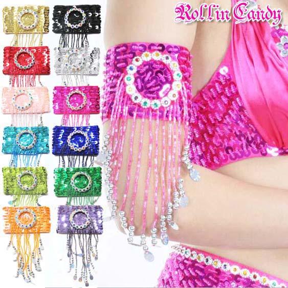 スパンコール＆ビーズフリンジ アームブレスレット(1個) アームバンド