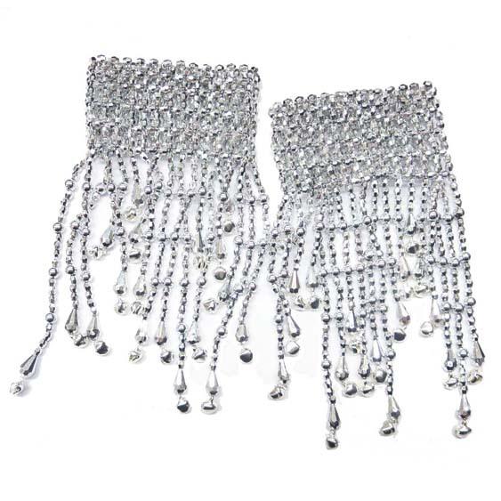 ダンス衣装・ステージ衣装に☆鈴付き ビーズフリンジ リスト