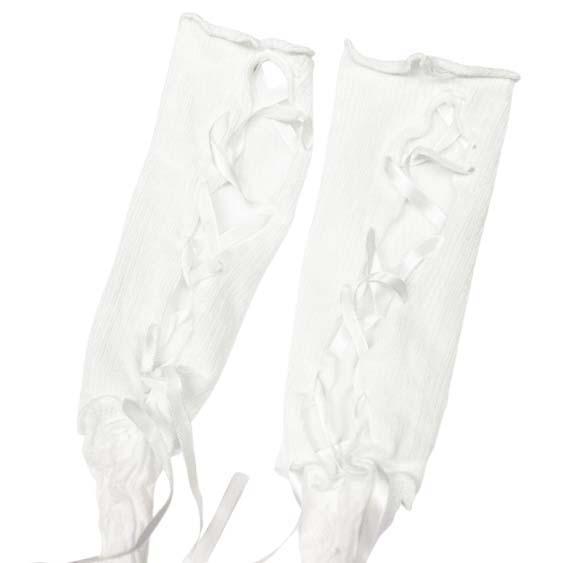 レース＆リブ 編み上げ アームグローブ/アームカバー/アームウォーマー