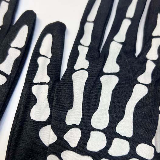 ショート丈 骨 スケルトン グローブ/手袋 大きめ 骸骨 スカル ロンググローブ ガイコツ ハロウィン コスプレ コスチューム ブラック 黒 スケルトンボーン |  | 04