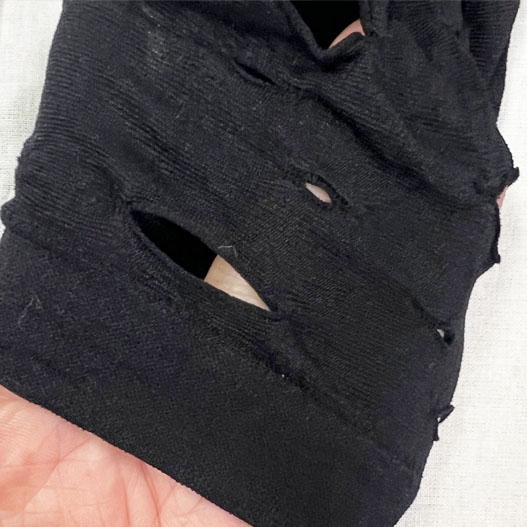 ダンス衣装・ステージ衣装に！ダメージ加工 穴あき フィンガーレスグローブ 手袋 黒 ブラック 指なしグローブ アームカバー キッズ 衣裳 ライブ コンサート |  | 06