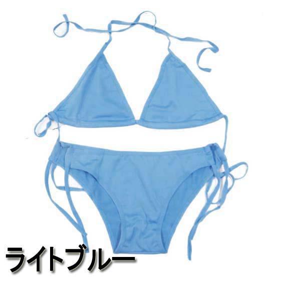 水着2点まとめ買い青M＋白M Amazon.co.jp: [リラマシェリ] 水着 レディース 水色 クロス紐 三角