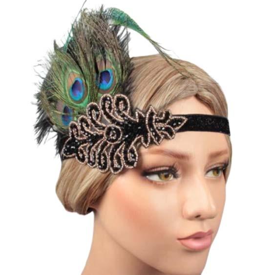 ゴージャス☆孔雀フェザー ヘアカチューム/ヘアアクセサリー/ヘッド