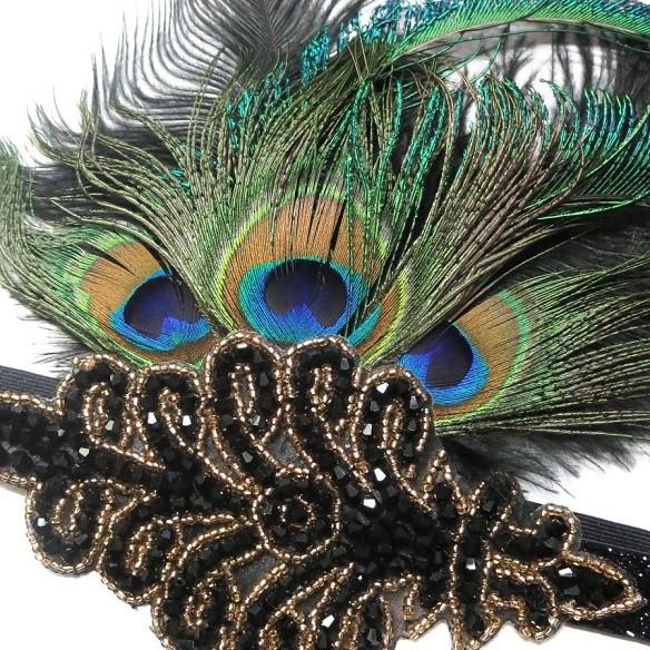 ゴージャス☆孔雀フェザー ヘアカチューム/ヘアアクセサリー/ヘッド