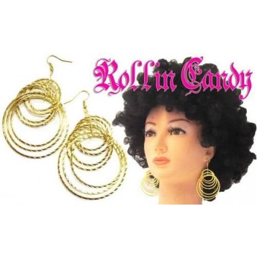 La直輸入 ゴールドカット 多重フープ ピアス セレブ レゲエ ダンサー ダンス シスター チカーナ Hiphop B系 Bガール Q54 ローリンキャンディー 通販 Yahoo ショッピング