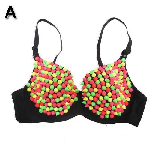 ダンス衣装・ステージ衣装に！カラフルトゲトゲスパイクスタッズ付き