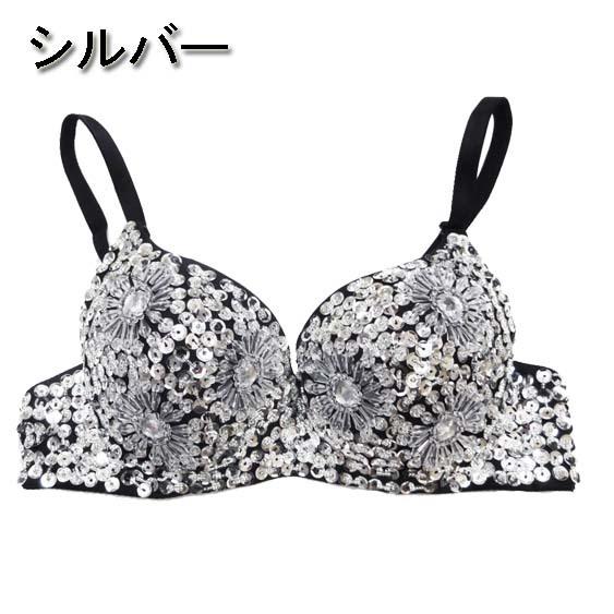 ダンス衣装・ステージ衣装に！スパンコール＆ビジュー ブラジャー/ブラ