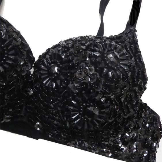 ダンス衣装・ステージ衣装に！スパンコール＆ビジュー ブラジャー/ブラ