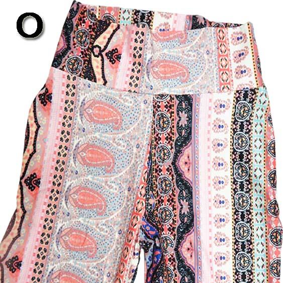 超ストレッチ！総柄 フレアパンツ ブーツカット ベルボトム ハイ