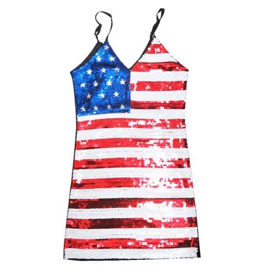 希少！古着アメリカ国旗デザインのスパンコールワンピース！ 希少！古着アメリカ国旗デザインのスパンコールワンピース！