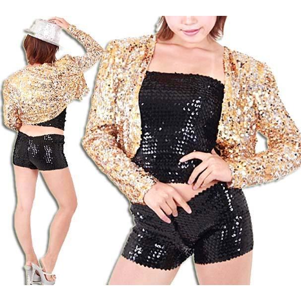 ダンス衣装 ステージ衣装 スパンコール長袖ボレロ カーディガン ブラック 黒 ゴールド シルバー 発表会 ジャズダンス トップス レディース 社交ダンス S796 S798 ローリンキャンディー 通販 Yahoo ショッピング