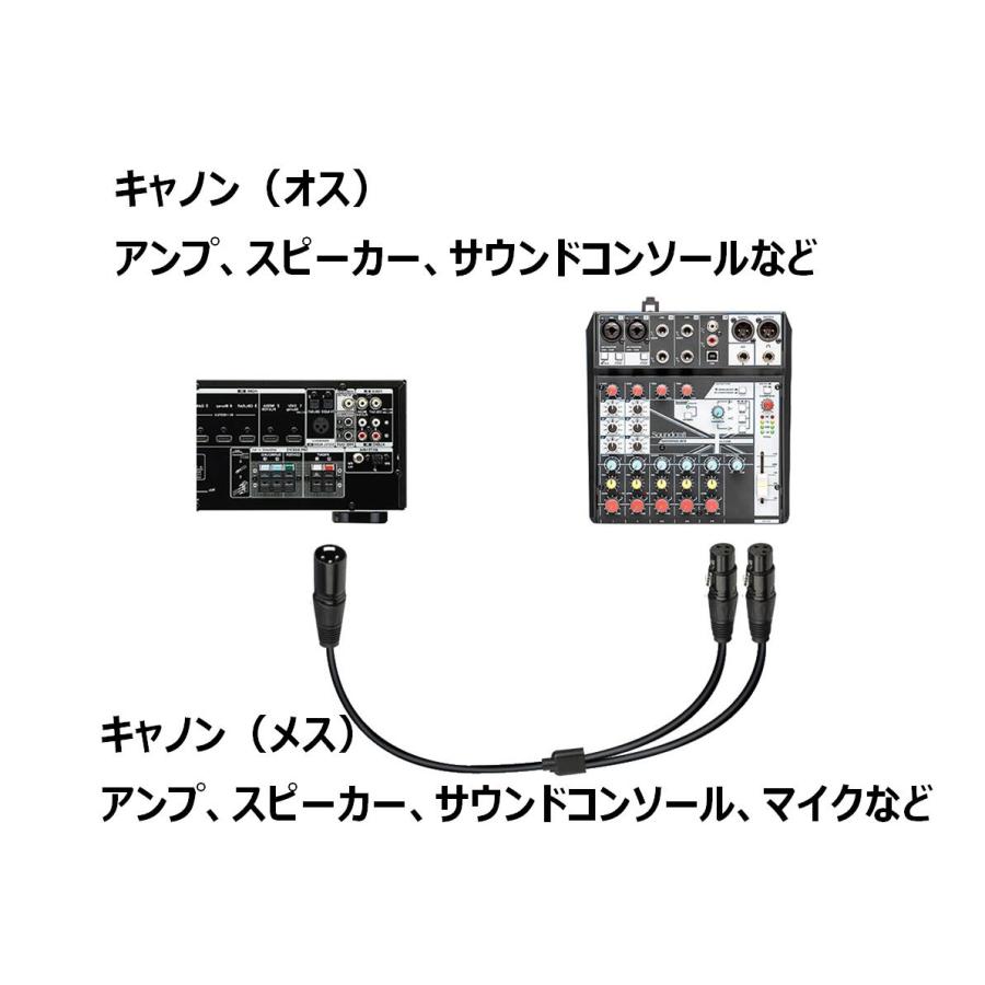 XLR 分岐ケーブル 40cm ( オス - メス×2 ) マイクケーブル