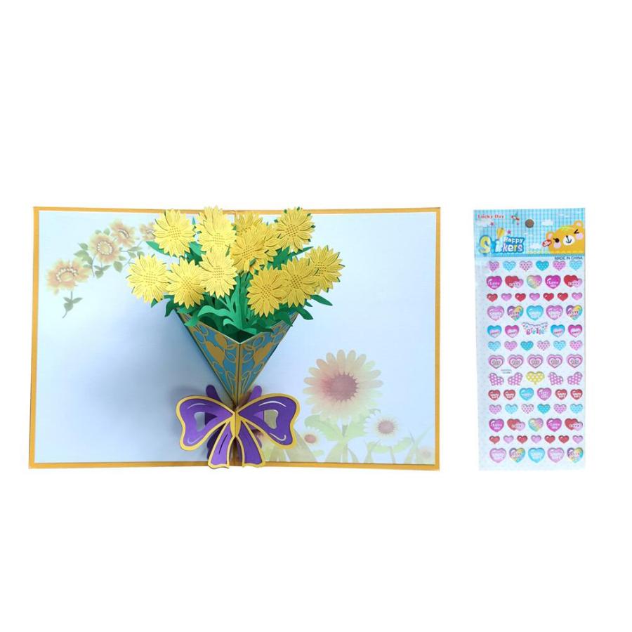 3d 花束 ポップアップカード ヒマワリ 封筒 シール付 立体 花 メッセージ カード グリーティングカード 送料無料 Mak I60 Makit I60 ロールアップジャパン Yahoo 店 通販 Yahoo ショッピング