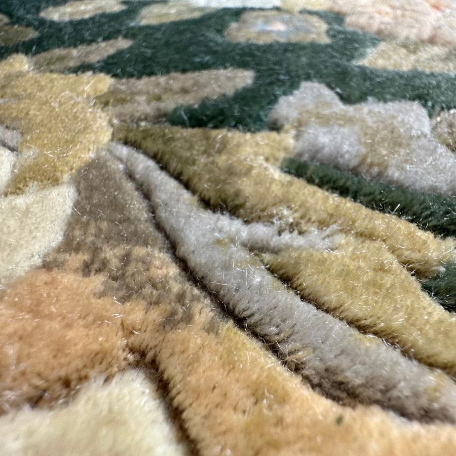 段通　玄関マット 楽天市場】手織り シルク段通 玄関マット シルク 約66×96cm シルク100