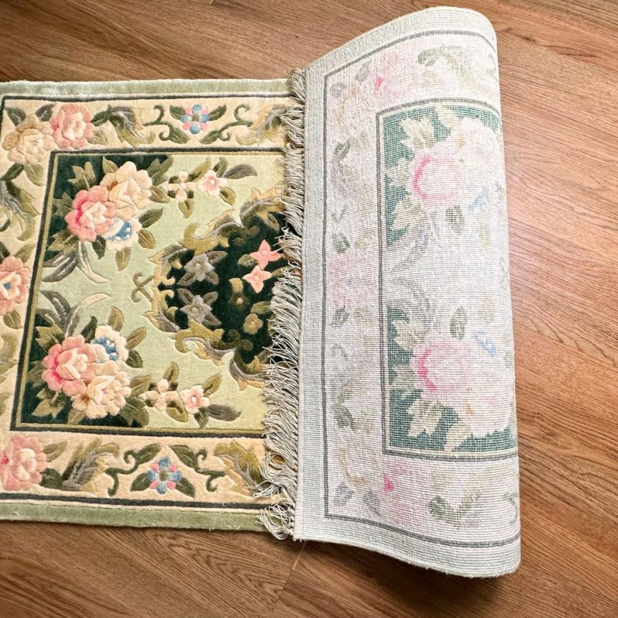 シルク緞通　シルク段通　玄関マット　手織り　高級　新品　未使用　大きいサイズ 楽天市場】手織り シルク段通 玄関マット シルク 約66×96cm シルク100