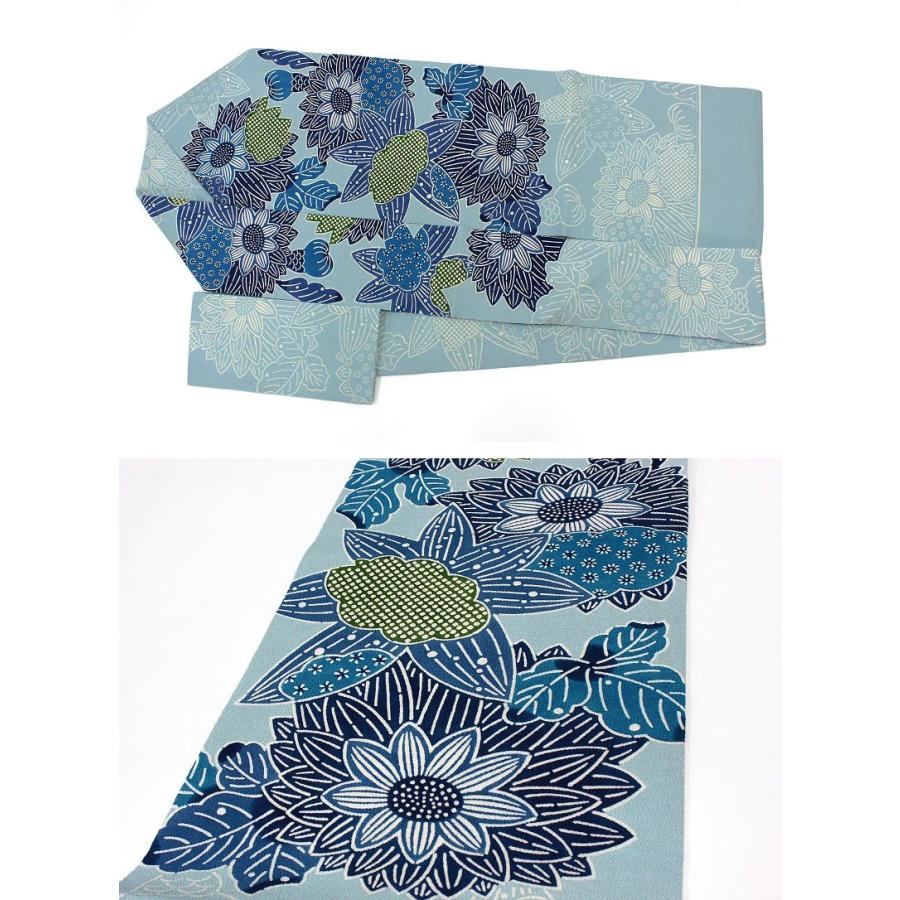 名古屋帯 栗山吉三郎 和染紅型 仕立て上がり 正絹 浜ちりめん 染帯 九