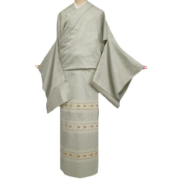 ぜんまい紬　訪問着 訪問着 正絹 未仕立て 渡源織物ぜんまい紬訪問着/単衣にも 老竹