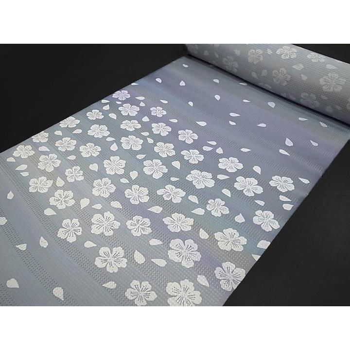 着物 羽織 コート 反物 正絹 未仕立て 正絹 伝統工芸京友禅 さくら段暈し着物反物 浅葱色 ブルーグレー 新品 c283s_3