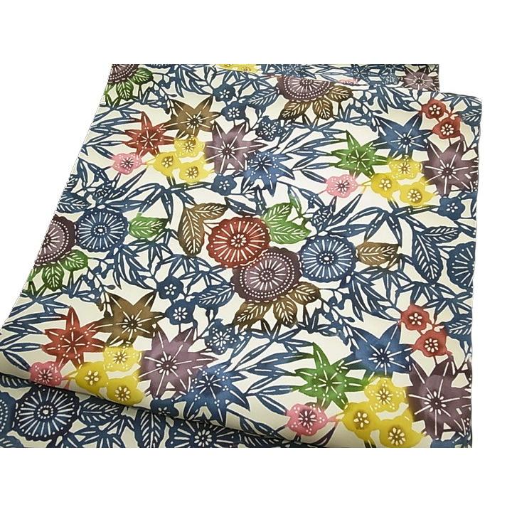 江戸紅型 名古屋帯 紅型染 染帯 最高級 駒塩瀬 五泉 四季花 正絹