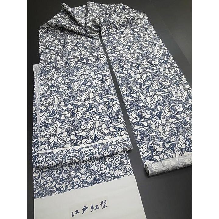 江戸紅型 名古屋帯 紅型染 染帯 最高級 駒塩瀬 五泉 蝶に花 正絹