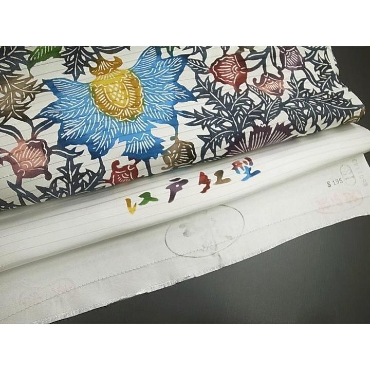 夏 江戸紅型 名古屋帯 紅型染 染帯 最高級 絽 駒塩瀬 五泉 花唐草 正絹 