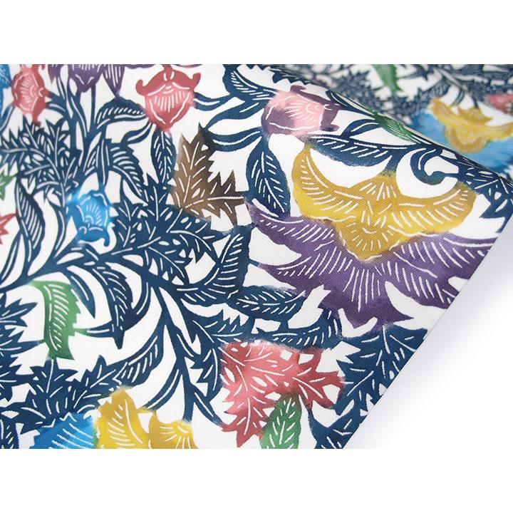 江戸紅型 名古屋帯 紅型染 染帯 最高級 駒塩瀬 五泉 仕立上がり 白地