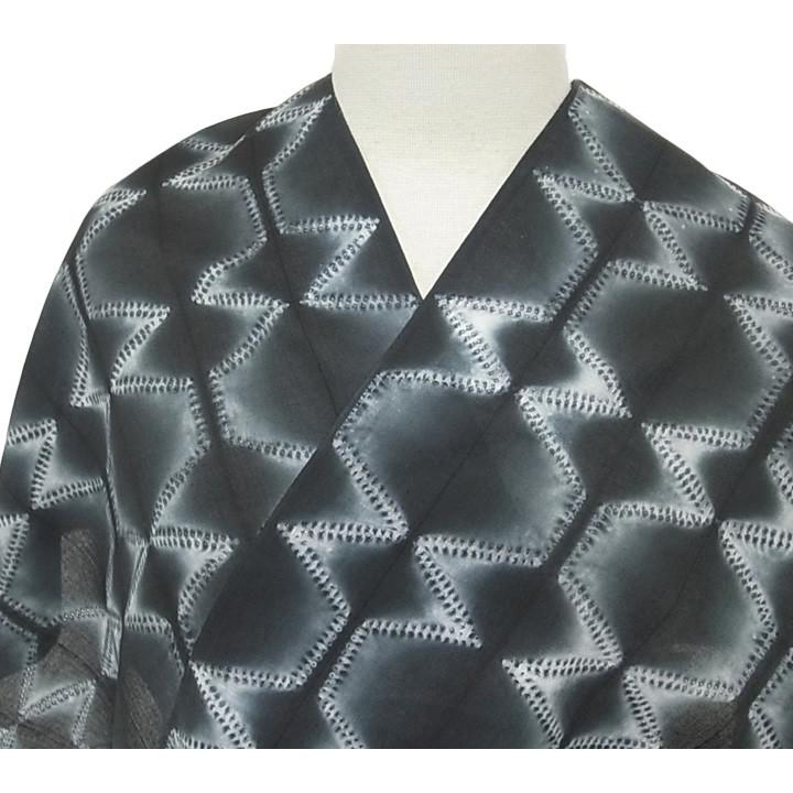 す*ん様 黒 有松鳴海絞り 浴衣 反物 有松・鳴海絞】女性絞り浴衣 反物 濃紺 風車 177r1427-5 - きもの館