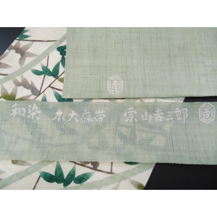 名古屋帯 夏 本大麻 和染紅型 栗山吉三郎 栗山工房 染帯 仕立て上がり