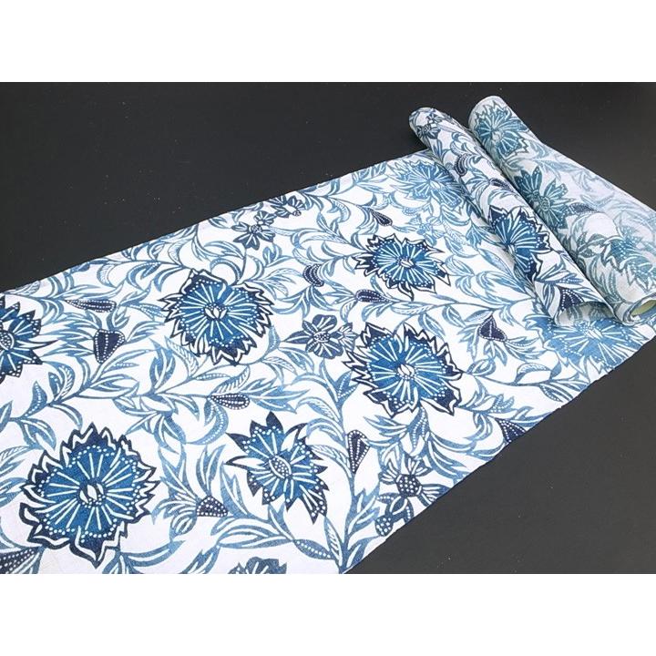 夏 名古屋帯 本大麻帯 和染紅型 栗山吉三郎 本麻 染帯 カジュアル 彦根