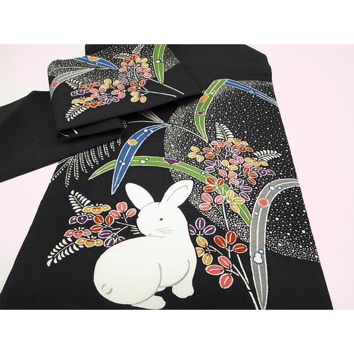 名古屋帯 和染 紅型 栗山 吉三郎 仕立て上がり 正絹 新品 うさぎ 九寸 