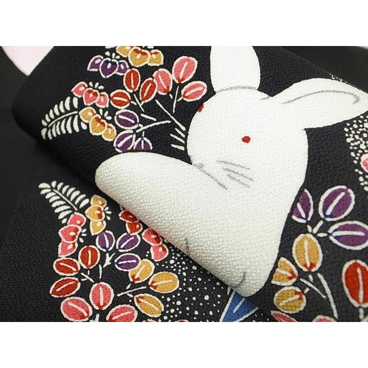 名古屋帯 和染 紅型 栗山 吉三郎 仕立て上がり 正絹 新品 うさぎ 九寸 