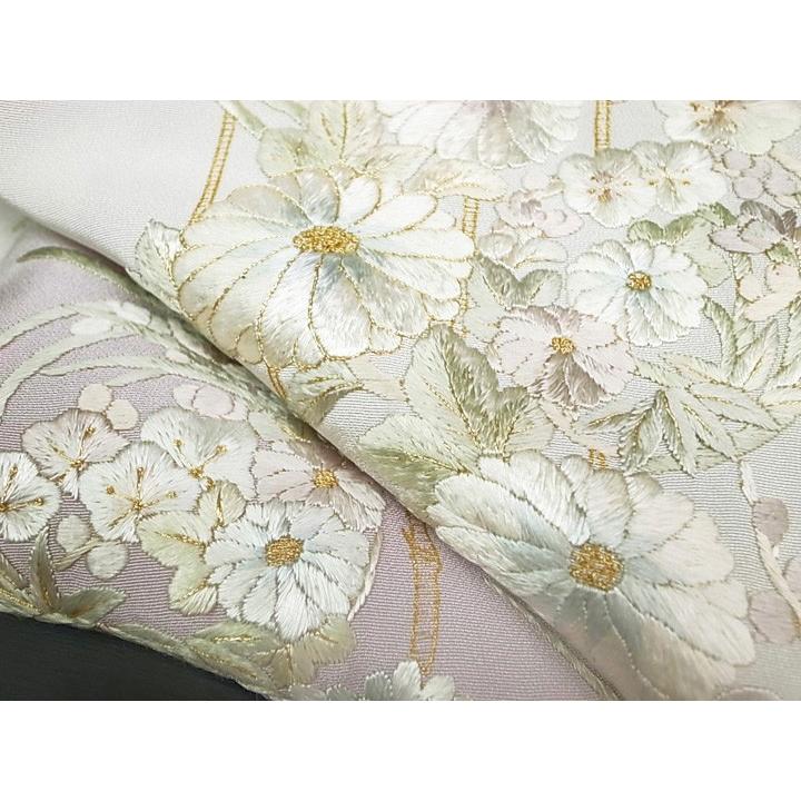 訪問着 手刺繍 正絹 豪華 花の丸 フォーマル 結婚式 入学式 卒業式 