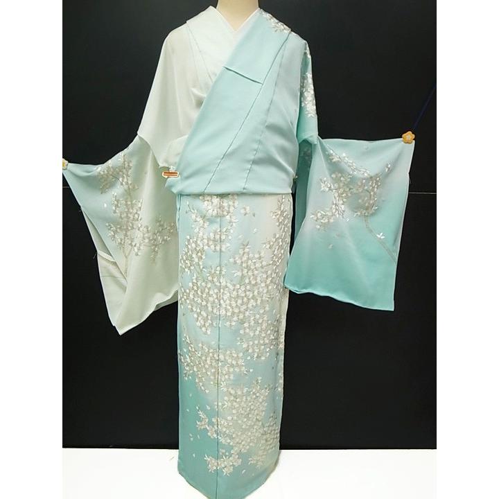 訪問着 手刺繍 正絹 豪華 桜 結婚式 フォーマル 入学式 卒業式 入園式
