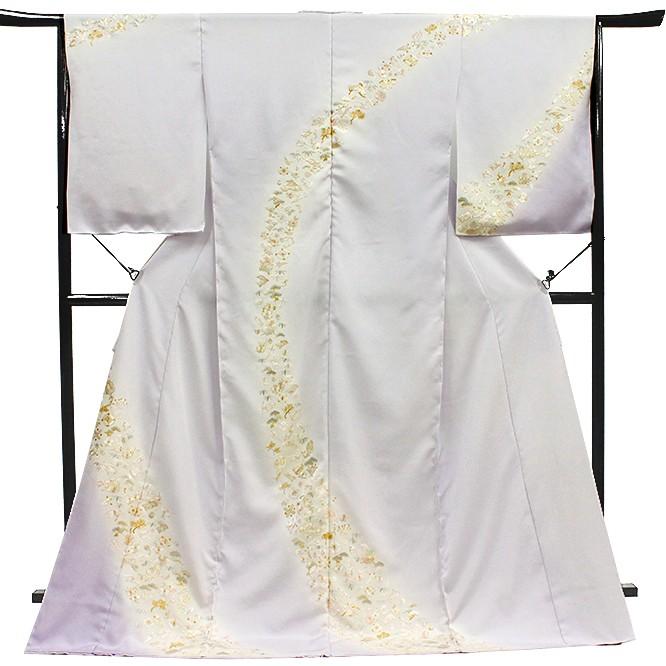 訪問着 手刺繍 正絹 豪華 フォーマル 宝尽くし 紫 結婚式 入学式 卒業