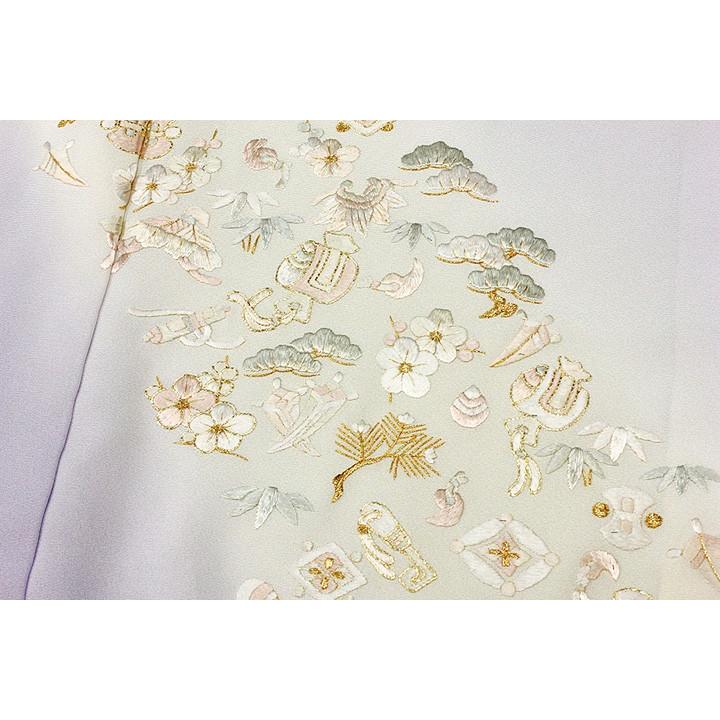 訪問着 手刺繍 正絹 豪華 フォーマル 宝尽くし 紫 結婚式 入学式 卒業