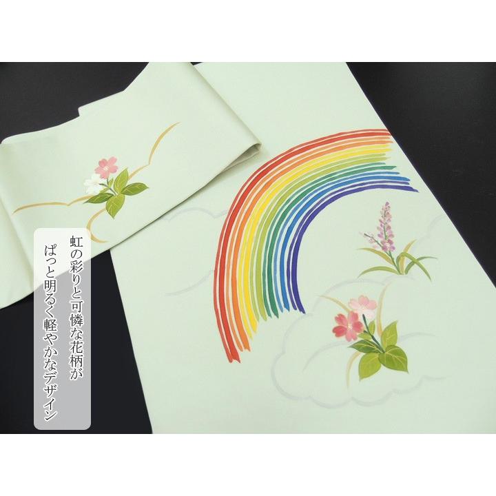 名古屋帯 友禅染 手描き 正絹 五泉 塩瀬 九寸帯 染帯 仕立て上がり 