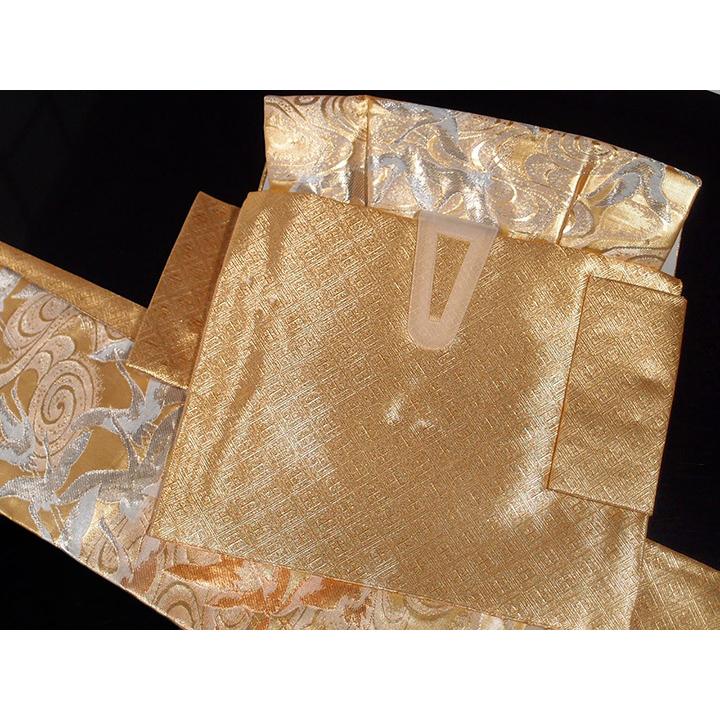 付帯 付け帯 作り帯 文化帯 一重太鼓 正絹 鶴 千羽鶴 飛鶴 流水 帯枕