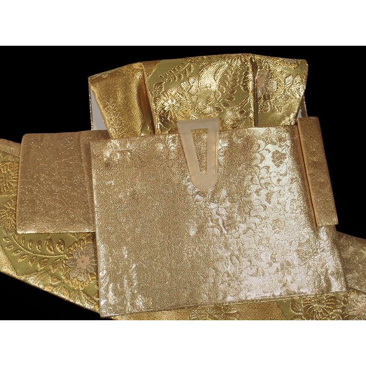 付帯 付け帯 作り帯 文化帯 一重太鼓 正絹 辻が花 古典文様 金