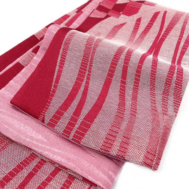 半幅帯 半巾帯 浴衣帯 R・KIKUCHI リョウコ キクチ ブランド 赤 ピンク