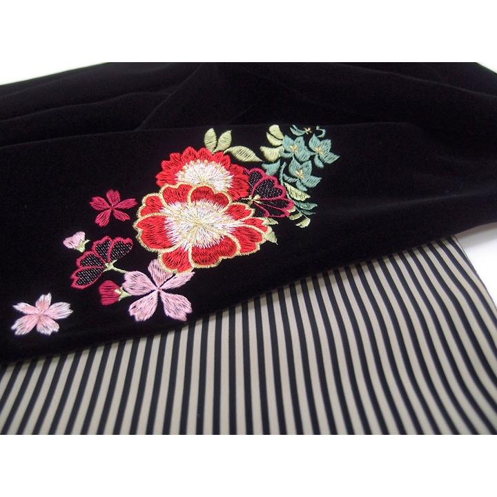 ショール ベルベット 振袖 着物 刺繍 半円 櫛形 フォーマル 成人式 