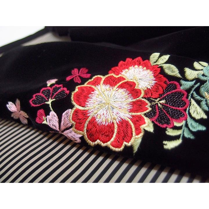 ショール ベルベット 振袖 着物 刺繍 半円 櫛形 フォーマル 成人式 