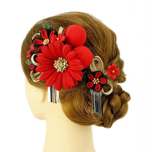 髪飾り 成人式 振袖 袴 ２点セット ガーベラ 赤 大人 かんざし 簪 卒業式 フォーマル 結婚式 花飾り 玉飾り つまみ細工 ちりめん 手作り 赤 N994 N994 ロマン着物みやがわヤフーショップ 通販 Yahoo ショッピング