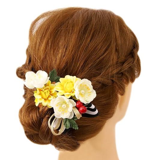 髪飾り 成人式 振袖 浴衣 卒業式 袴 結婚式 2点セット 白 黄 金 黒 赤 花 和 洋 パール かんざし 手作り 簪 つまみ細工 O810 O810 ロマン着物みやがわヤフーショップ 通販 Yahoo ショッピング