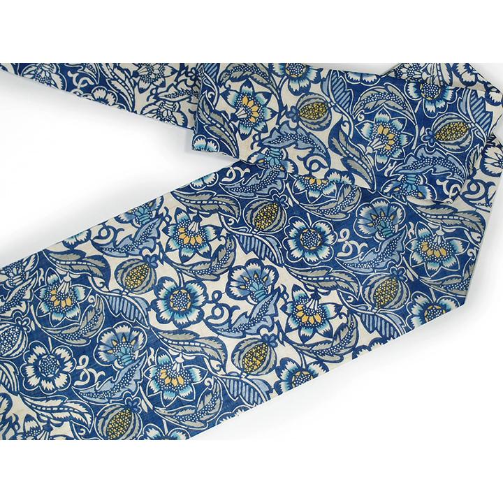 夏帯 名古屋帯 本大麻帯 和染紅型 栗山吉三郎 本麻 昼夜 斜め