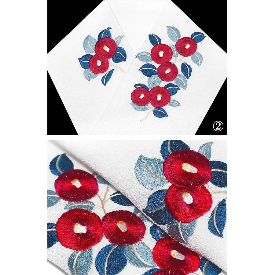 半襟 刺繍 半衿 竹久夢二 伊香保記念館監修 ちりめん 椿 大正ロマン